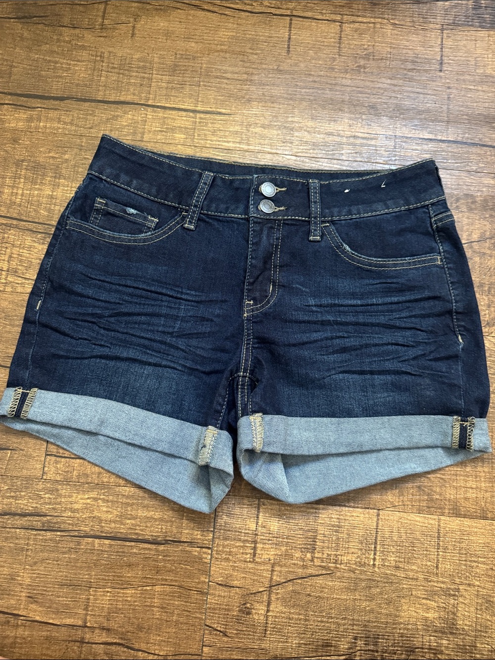 SO Dark Indigo Rolled Cuff Denim Shorts